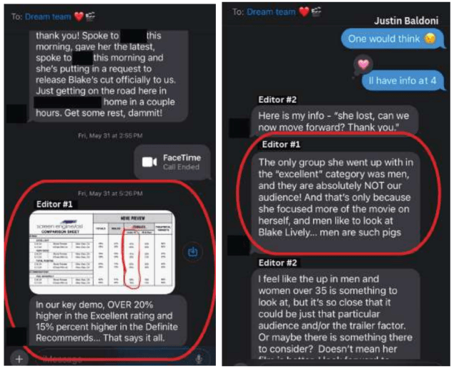 Justin Baldoni's texts