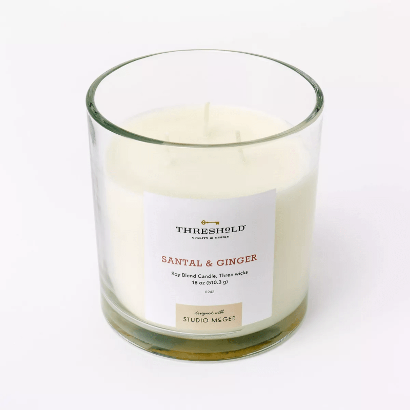 Threshold x Studio McGee Clear Glass Santal & Ginger Candle