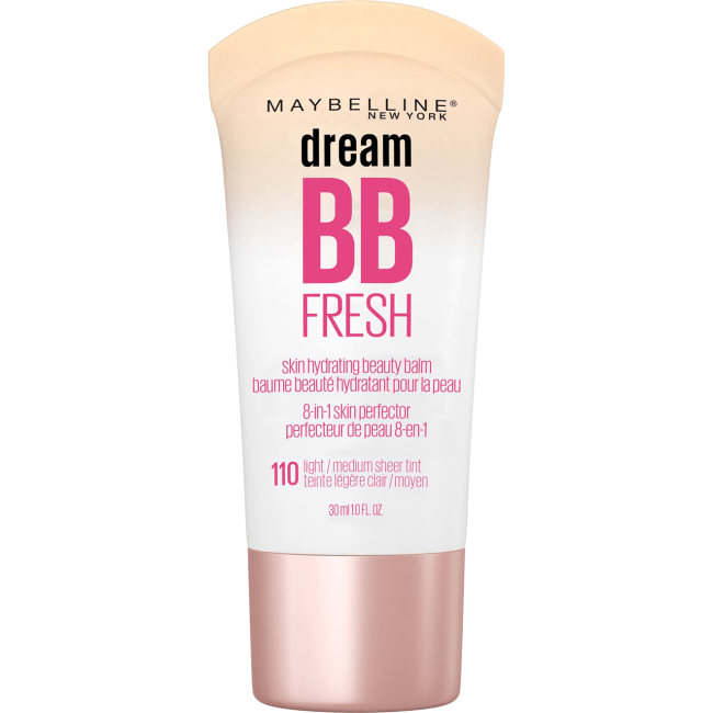 Maybelline Dream Fresh BB Cream in a white and nude tube.