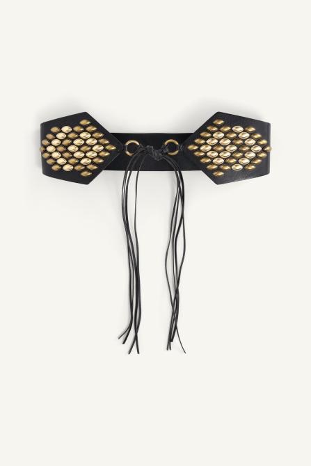 Studded Leather Sash Belt