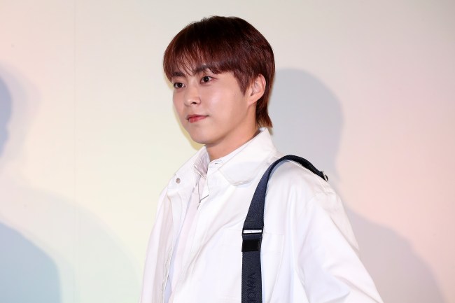 SEOUL, SOUTH KOREA - APRIL 15: Xiumin of boy band EXO is seen at the RIMOWA 'Mint & Papaya' collection launch photocall on April 15, 2024 in Seoul, South Korea