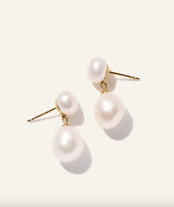 Freshwater Cultured Baroque Pearl Drop Earrings