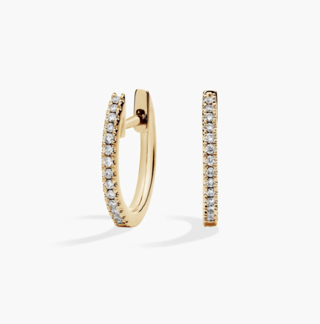 Petite Diamond Huggie Hoop Earrings