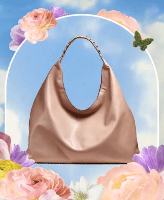 Donna Karan New York Bellmore Extra Large Hobo Bag in a dusty blush pink colorway