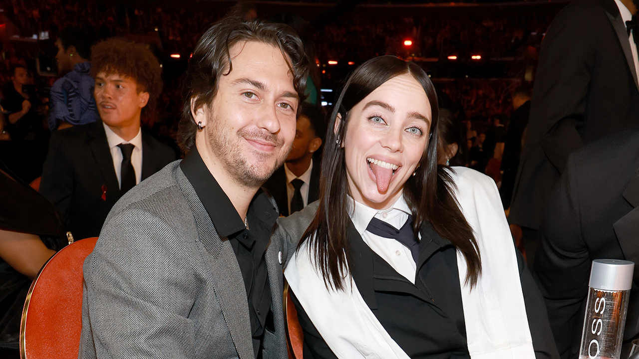 LOS ANGELES, CALIFORNIA - FEBRUARY 01: (L-R) Nat Wolff and Billie Eilish attend the 68th GRAMMY Awards at Crypto.com Arena on February 01, 2026 in Los Angeles, California.