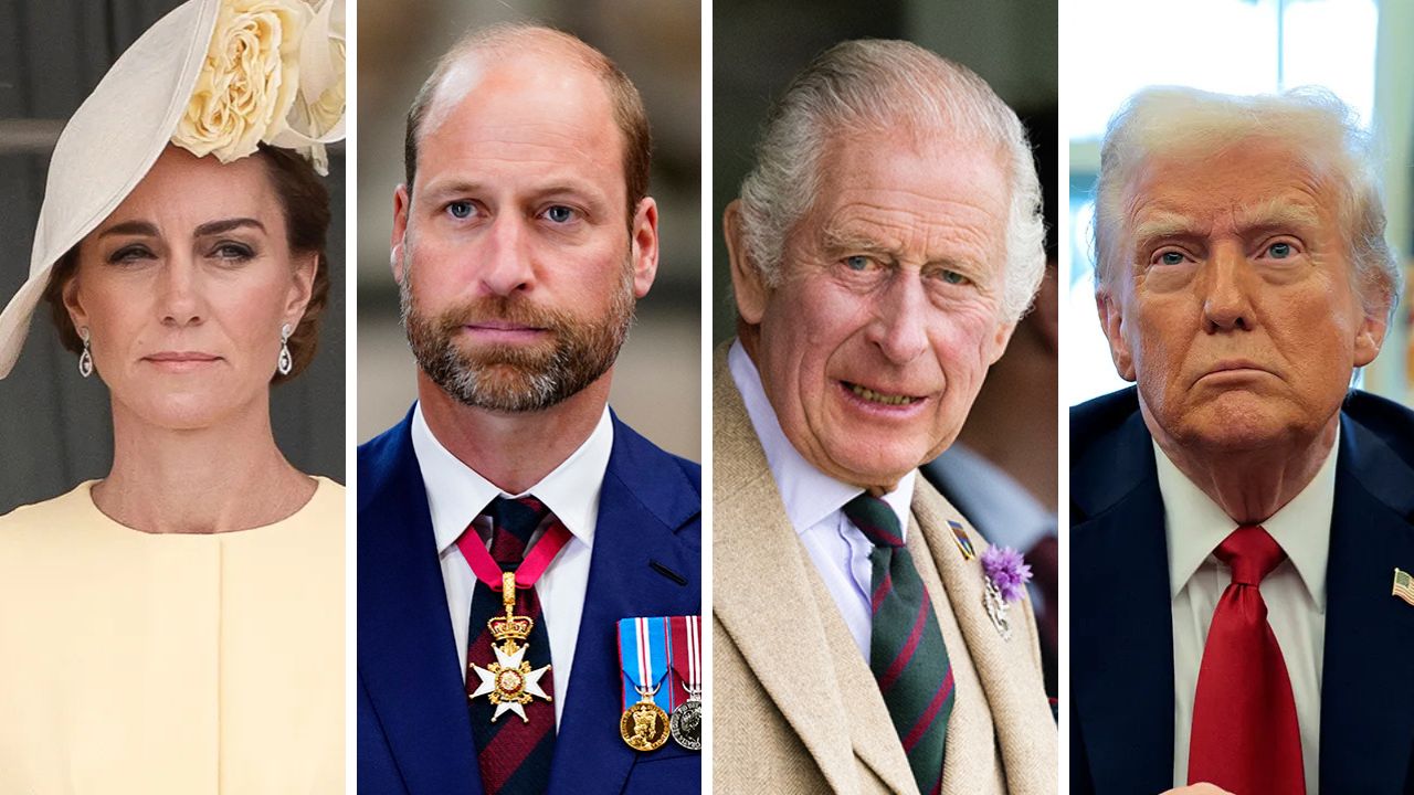 King Charles, Prince William, Kate Middelton and Donald Trump