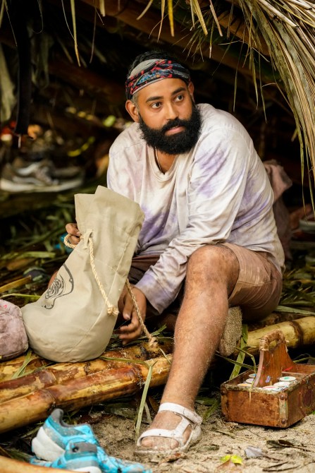 MANA ISLAND - JUNE 19: "Under the Wing of a Dragon"  Castaways must negotiate to earn a big pot of rice for the entire tribe. Then, the castaways will need to put their best foot forward to earn immunity at the next tribal council, on SURVIVOR, Wednesday, April 26, (8:00-9:00 PM, ET/PT) on the CBS Television Network, and available to stream live and on demand on Paramount+. Pictured (L-R): Yamil "Yam Yam" Arocho.