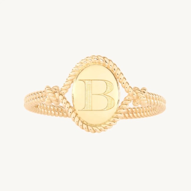 Catbird Love Knot Gold Signet Ring