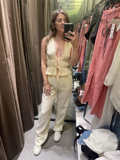 Zara Flowy Pants & Tie Top Set