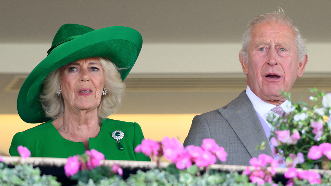 ASCOT, ENGLAND - JUNE 18: Queen Camilla and King Charles III attend on day two of Royal Ascot at Ascot Racecourse on June 18, 2025 in Ascot, England.