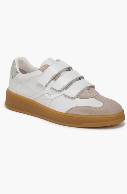 Veronica Beard Reagan Sneaker in white and beige