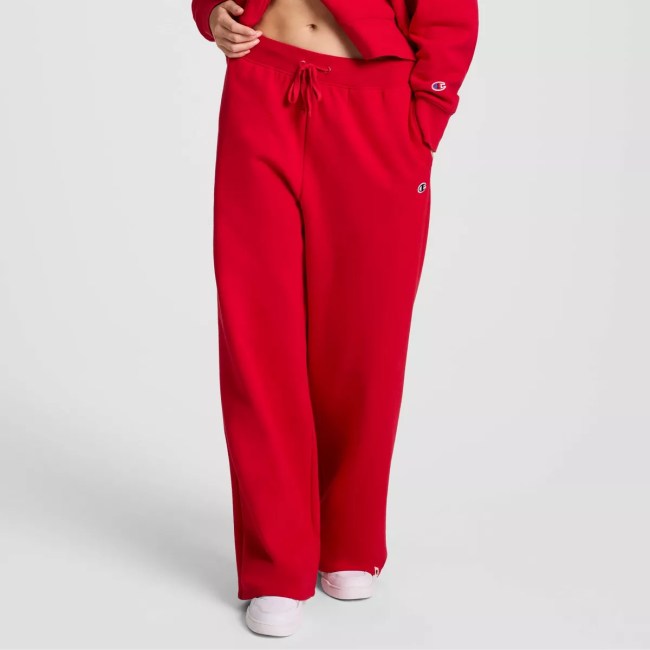 Champion Women's High-Rise Fleece Wide Leg Sweatpants