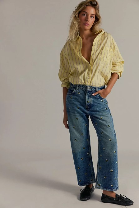 We The Free Deep Trance Embroidered Dropped Boyfriend Jeans