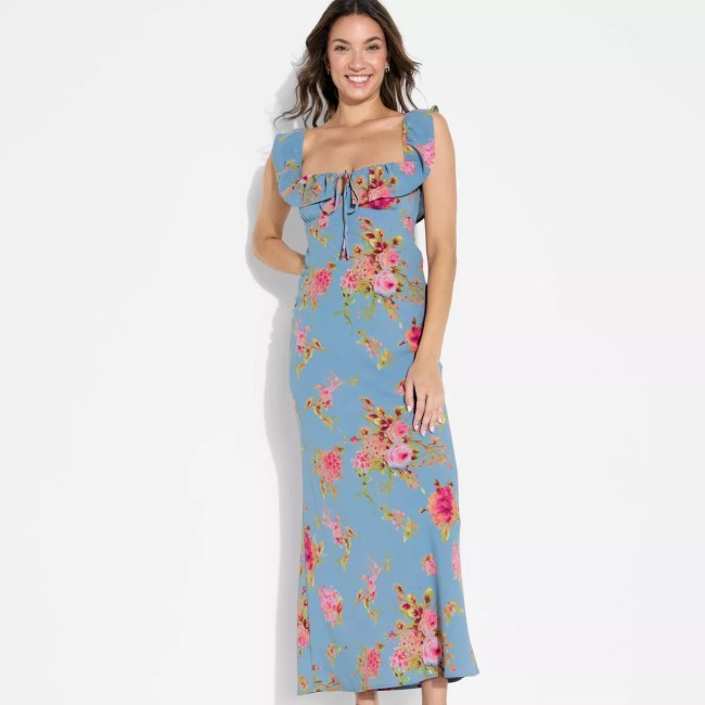 Wild Fable Flounce Sleeve Maxi Empire Waist Dress