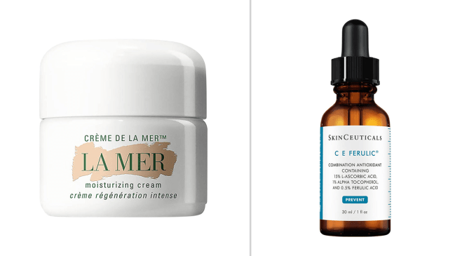 Left: La Mer Creme de la Mer; Right: Skinceuticals C E Ferulic
