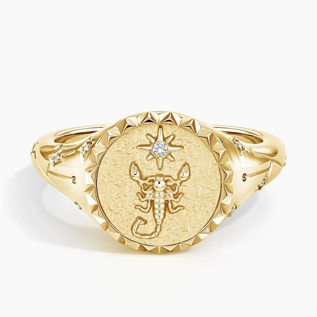 Brilliant Earth Zodiac Diamond Signet Ring