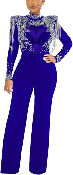 Molilove Rhinestone Jumpsuit