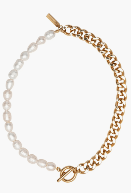 st. Moran Freshwater Pearl & Curb Chain Necklace