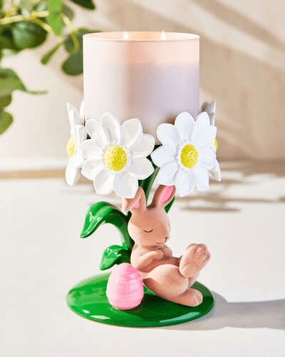 Bath & Body Works Bunny Bouquet Pedestal 3-Wick Candle Holder
