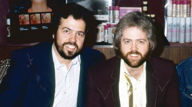 Merrill Osmond and Alan Osmond, in London, England, on April 5, 1985.
